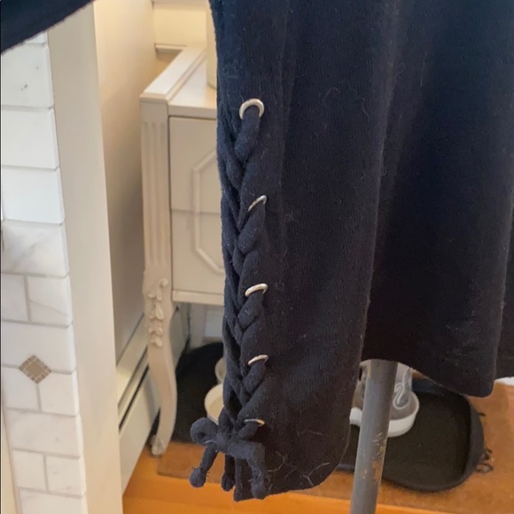 BLACK KNIT SWEATER W SIDE LACING - Picture 2 of 5
